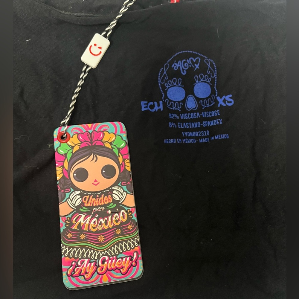 Ay Guey Black MultiColor Skull Top - Picture 6 of 8